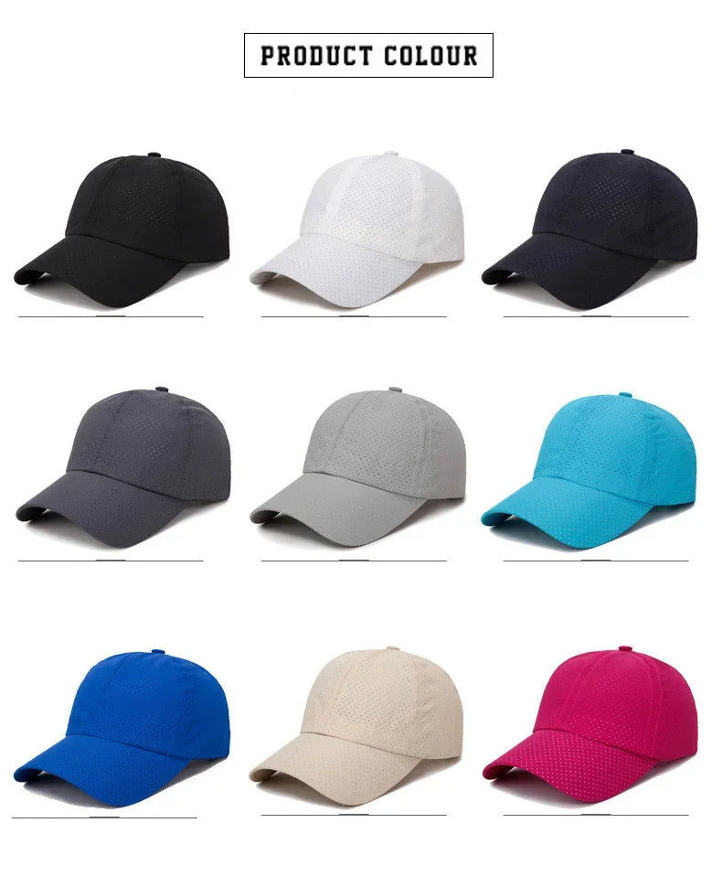 Summer Outdoor Sport Baseball Caps for Women and Men Breathable Mesh Snapback Hats Casquette Bone Fashion Casual Trucker Sun Hat