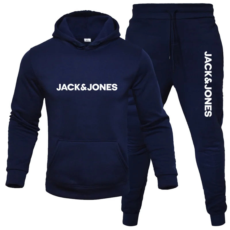 Jack and Jones men's hoodie sportswear fashion wool hoodie two-piece set hoodie long sleeved jogging pants set top