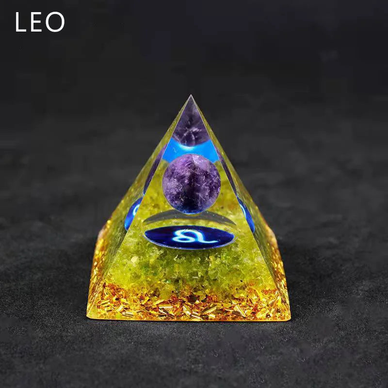 Constellation Pyramid Crystals Horoscope Natural Stone Home Office Decoration Energy Generator Reiki Meditation Ornaments Crafts