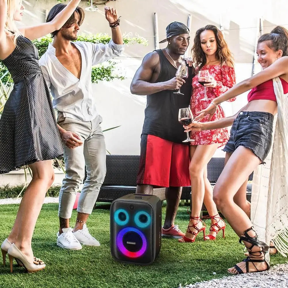 Tronsmart Halo 200 Karaoke Party Speaker 120W with 2 Wireless Microphones, Syncs Audio across 100+ Speakers, 3 Way Sound System