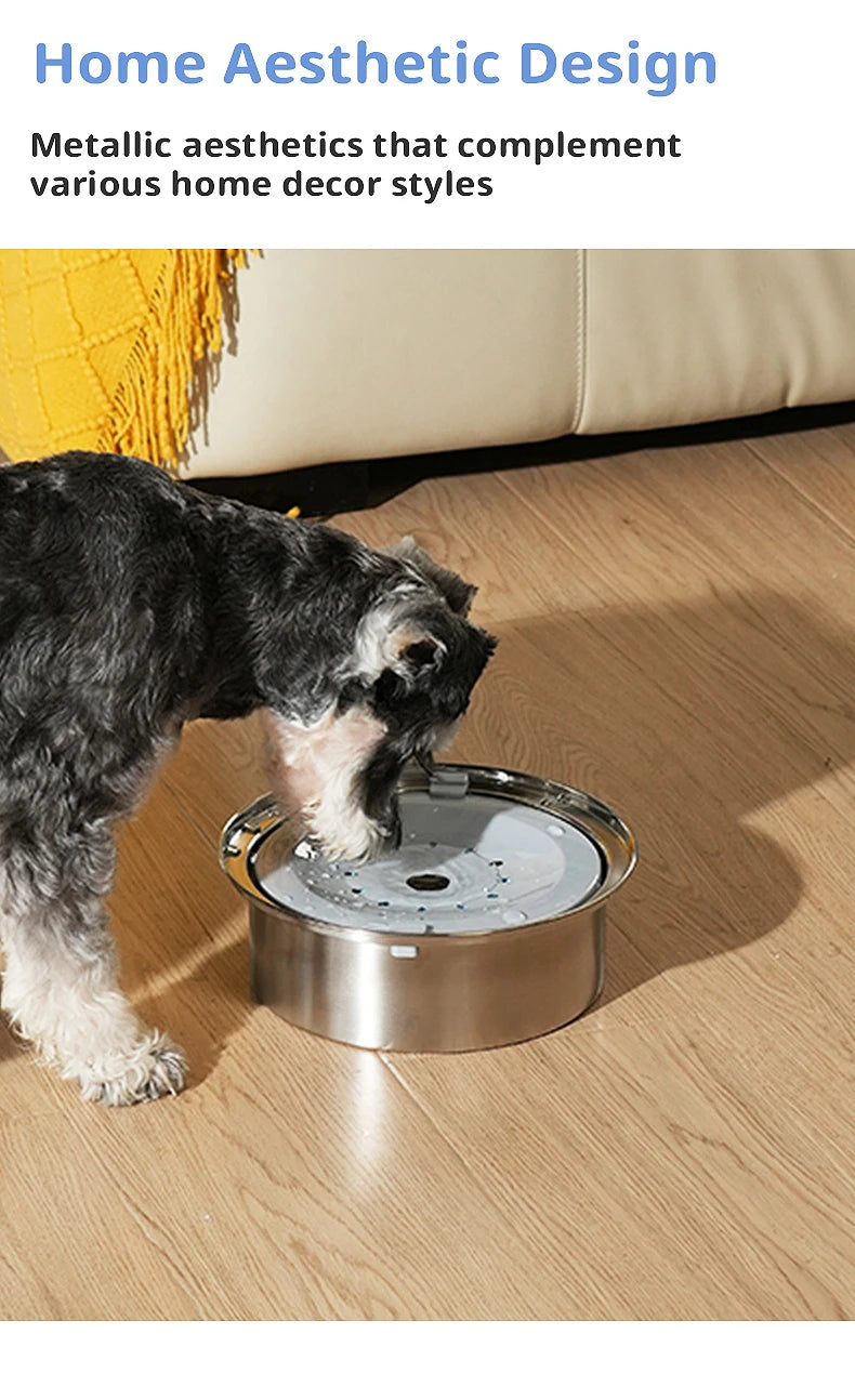 4L large-capacity pet suspended water bowl stainless steel dog food bowl spill-proof drip-free cat water dispenser