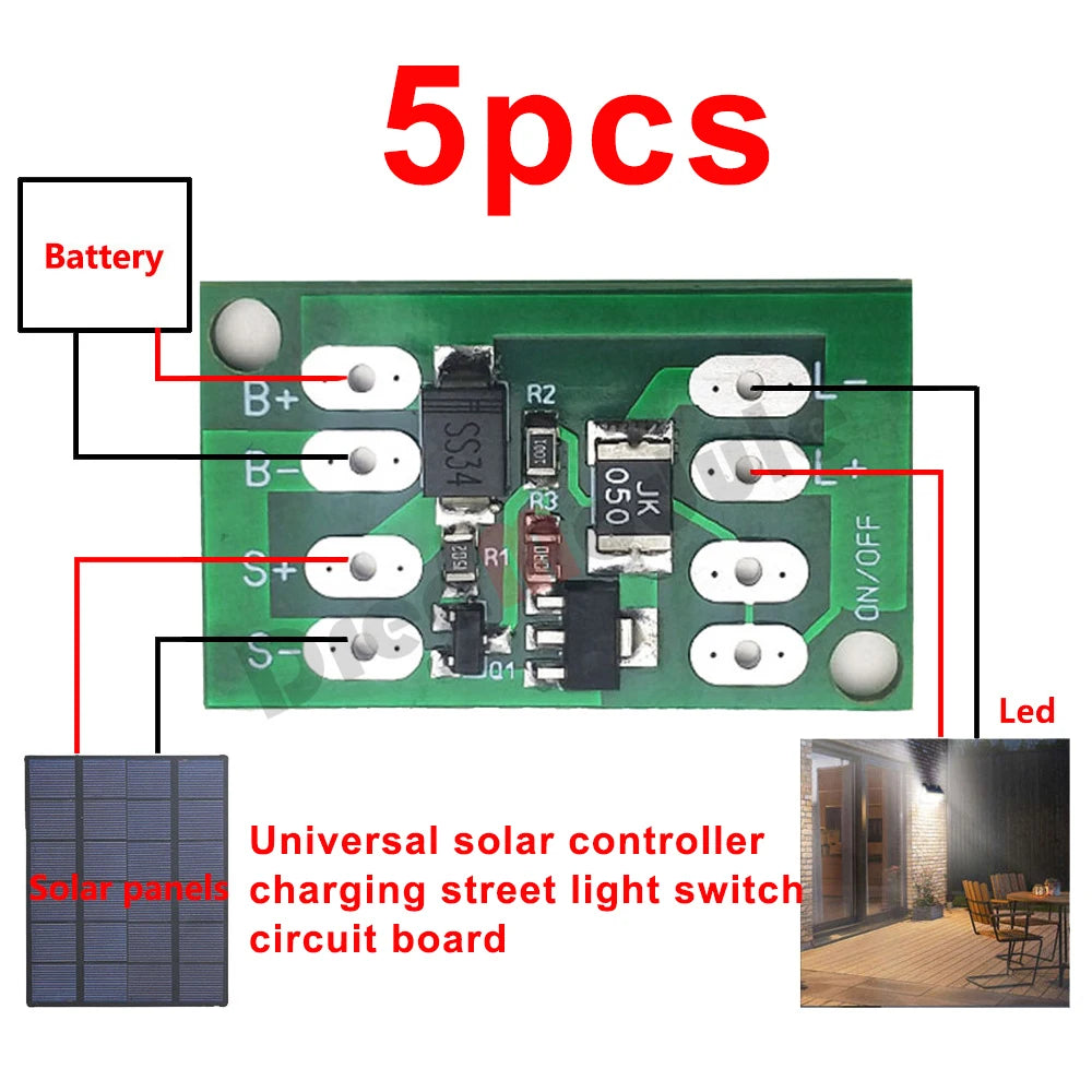 3.7V 7.4V 11.1V Lithium Battery Solar Lawn Light Circuit Board Solar Light Controller Control Board 3A