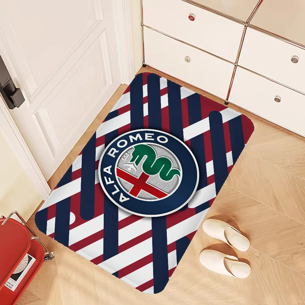 Alfa Romeo Logo Bathroom Mat Kids Room Bedroom Decoration Balcony Anti-Slip Doormat Living Room Welcome Rug