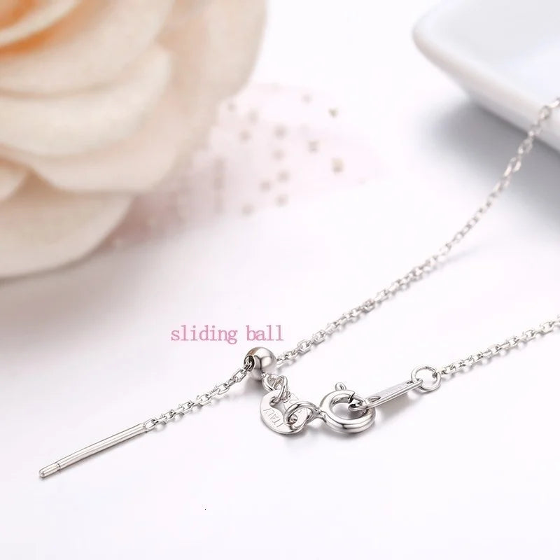 Thin 925 Sterling Silver Cross Chain Adjustable Necklace Choker Necklaces Women Girls Jewelry Collier Kolye Ketting 45cm-60cm