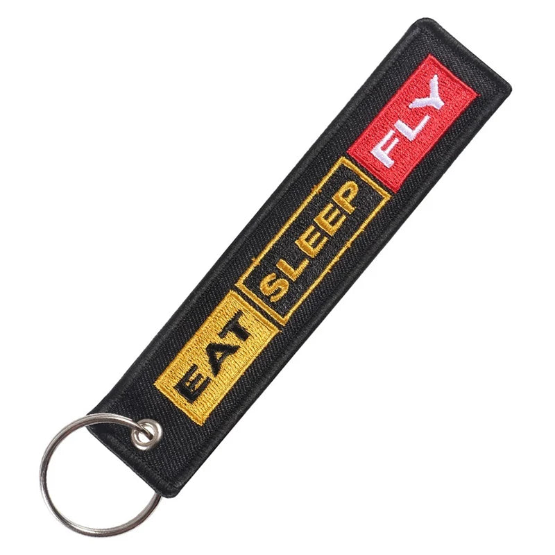 1 PC Wholesale Aviation Keychain Remove Before Firing Both Sides Embroidery Car Key Accessories Backpack Pendant Chain