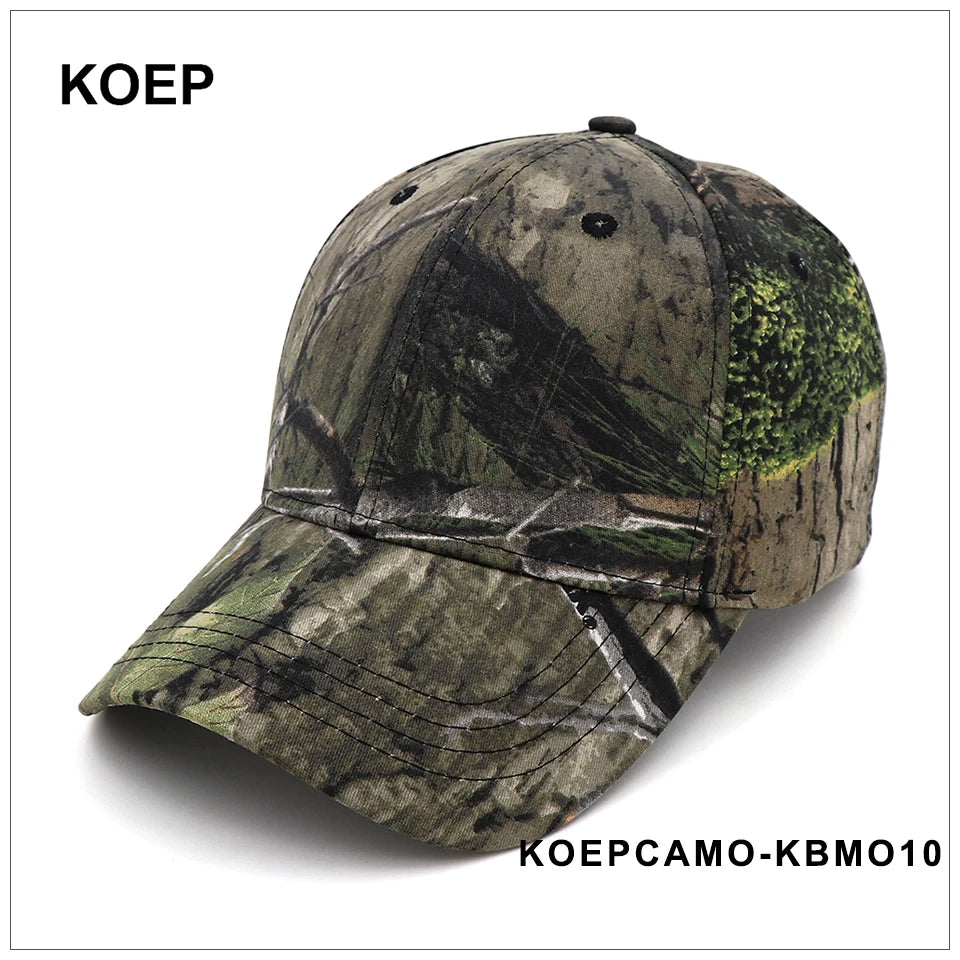 KOEP New Outdoor Jungle Fishing Baseball Hat Cap Man Camouflage Hunting Hat Casquette Bone Cotton Rucker Camo Snapback Dad Caps