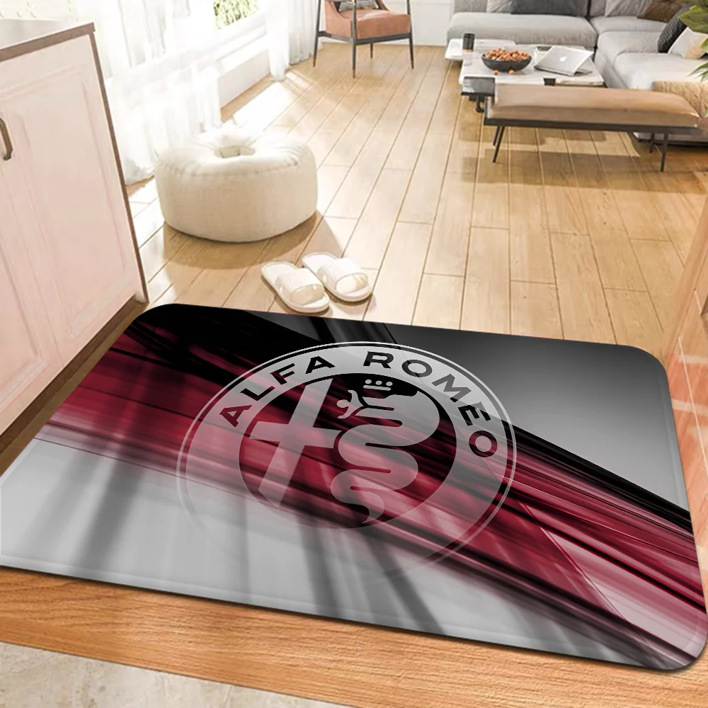 Alfa Romeo Logo Bathroom Mat Kids Room Bedroom Decoration Balcony Anti-Slip Doormat Living Room Welcome Rug