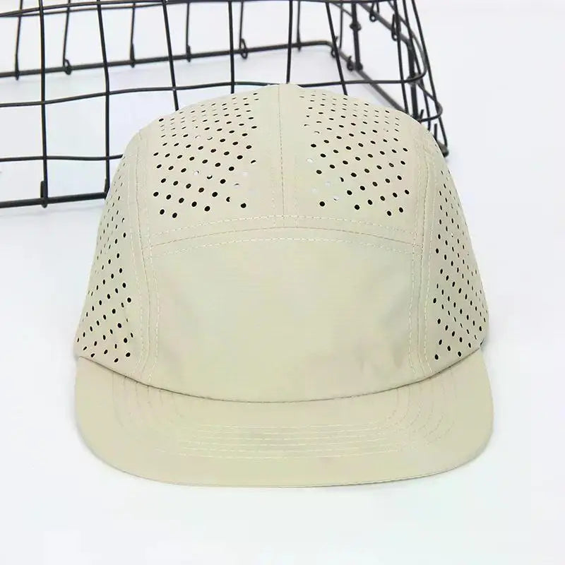 Perforated 5-Panel Cap for Men Lightweight Breathable Quick-drying Baseball Caps Running Camping Hiking Training Outdoor Hat