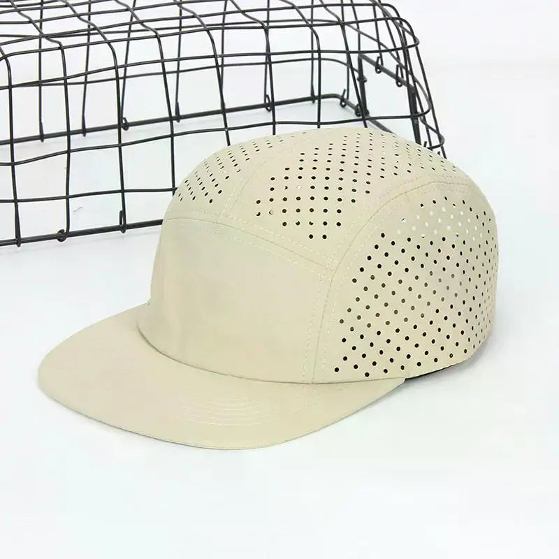 Perforated 5-Panel Cap for Men Lightweight Breathable Quick-drying Baseball Caps Running Camping Hiking Training Outdoor Hat