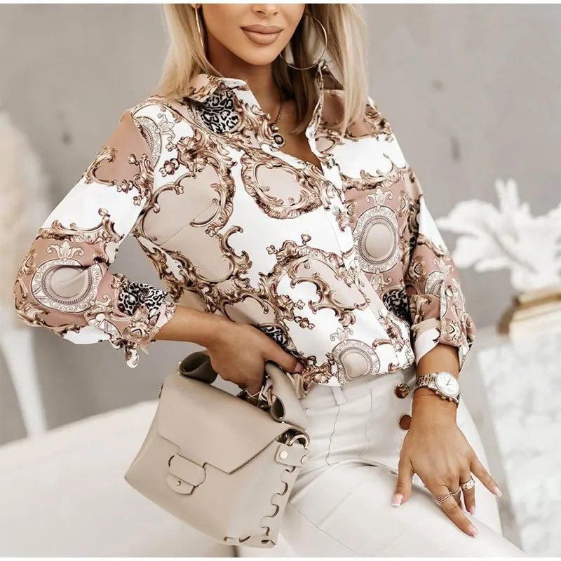 Vintage Blouse Shirt Silk Tops Elegant Long Sleeve Loose Womens Blouses Camisas De Mujer Spring Autumn Streetwear Women Clothes