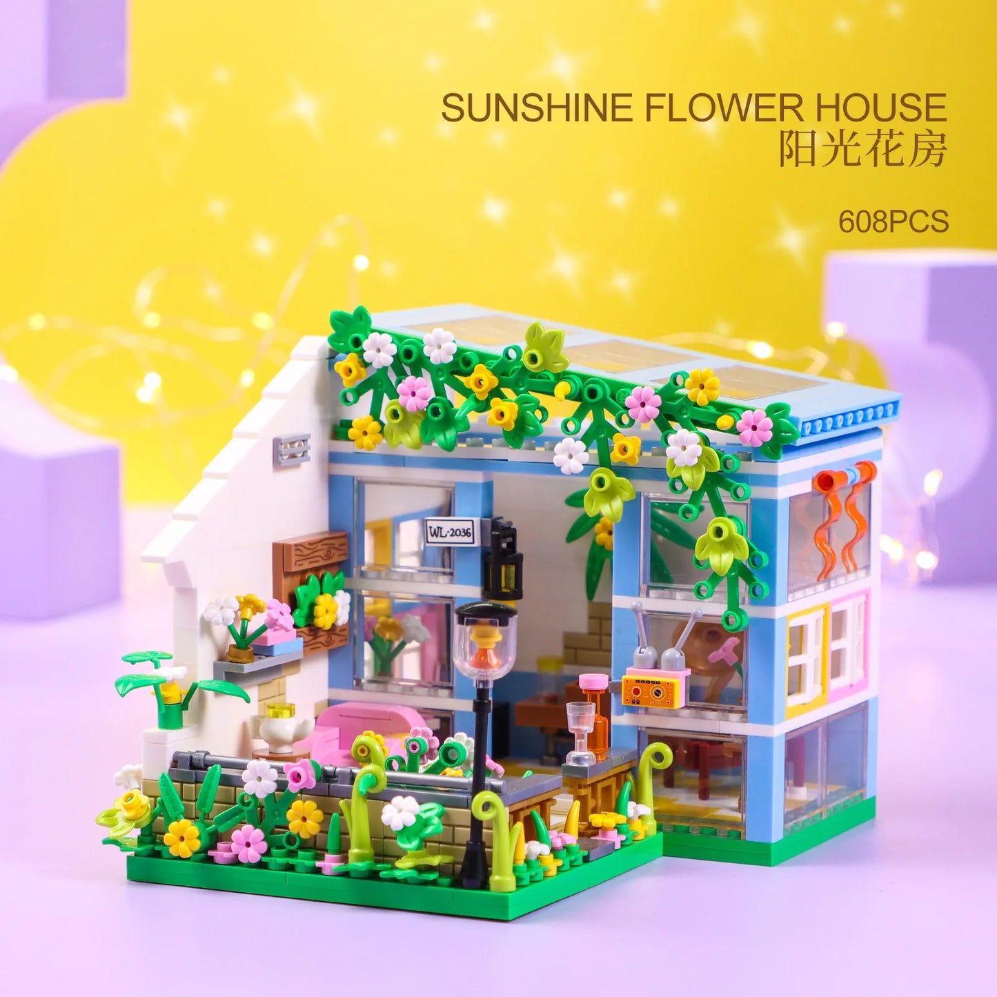 Girls Assembling Game Building Blocks Princess Shop Garden Study Room Play Space Model Gifts Toy Garden Compatible with Lego