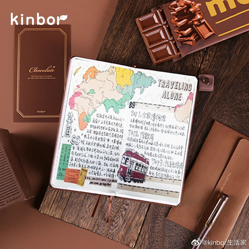 Kinbor Weekly Planner Set Chocolate Self-filled Pocket Calendar Goal& Habit Tracker Organizer Aesthetic Diary Schedule Handbook