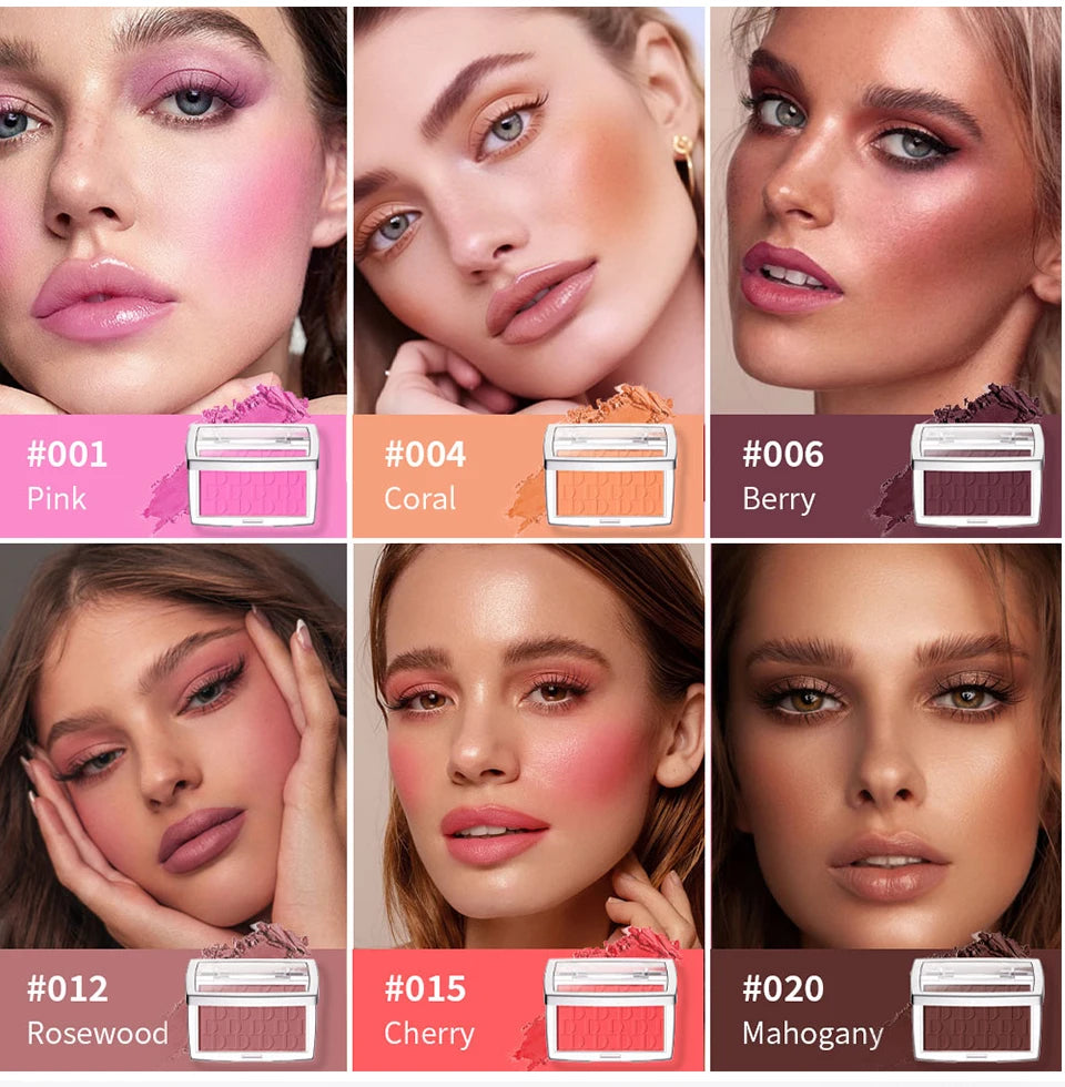 Matte Natural Cheek Tint Blush Palette Face Contouring Face Blusher Single Waterproof Matte Peach Rouge Contour Shadow Palette M