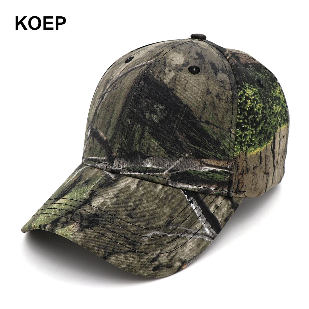 KOEP New Outdoor Jungle Fishing Baseball Hat Cap Man Camouflage Hunting Hat Casquette Bone Cotton Rucker Camo Snapback Dad Caps