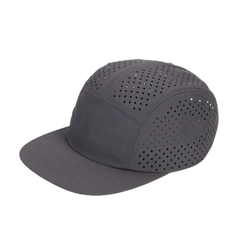 Perforated 5-Panel Cap for Men Lightweight Breathable Quick-drying Baseball Caps Running Camping Hiking Training Outdoor Hat