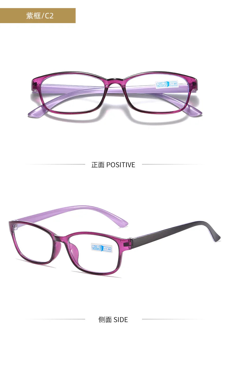 New Anti-blue Light Reading Glasses Men Fashionable Multicolor Reading Presbyopia Glasses Women 1.0+1.5+2.0+2.5+3.0+3.5+4.0