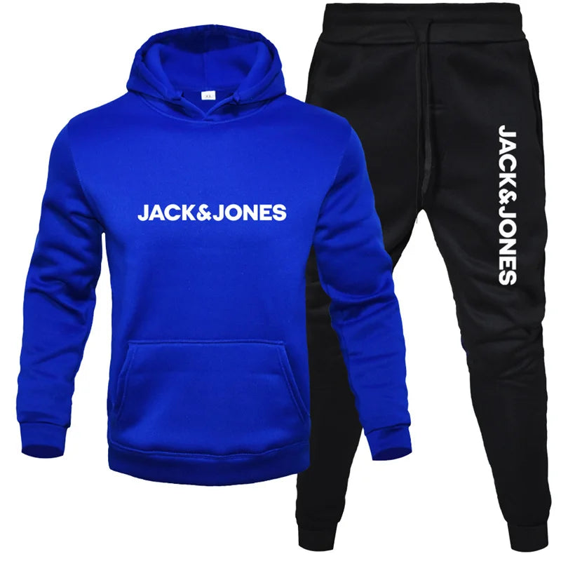 Jack and Jones men's hoodie sportswear fashion wool hoodie two-piece set hoodie long sleeved jogging pants set top