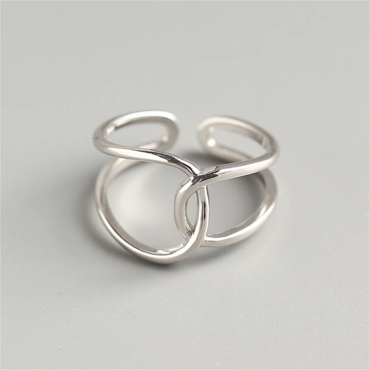 Simple Silver Color Irregular Finger Rings For Women Girls Geometric Multilayer Line Open Rings Exaggerated Bijoux Jewelry Gifts