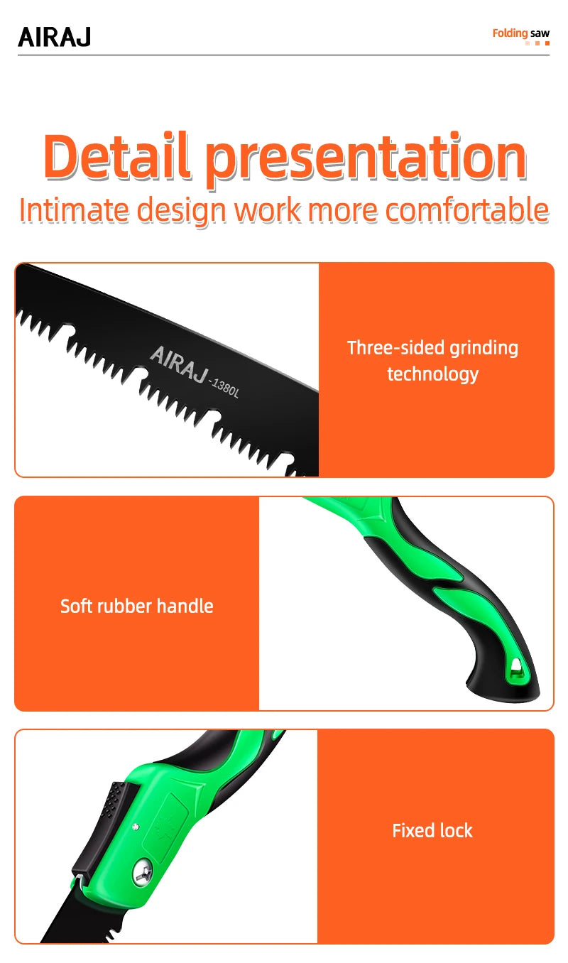 AIRAJ Multifunctional Folding Saw Woodworking Saws Cutting Wood Tool Professional Home Cut Handsaw Hacksaw Carpentry Hand Tools