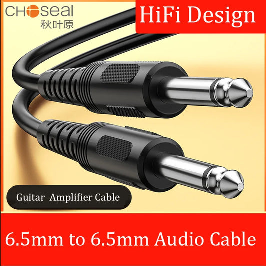 CHOSEAL 6.5mm Jack Audio Cable 6.35 Jack Male to Male Aux Cable For Stereo Guitar Mixer Amplifier Speaker Cable