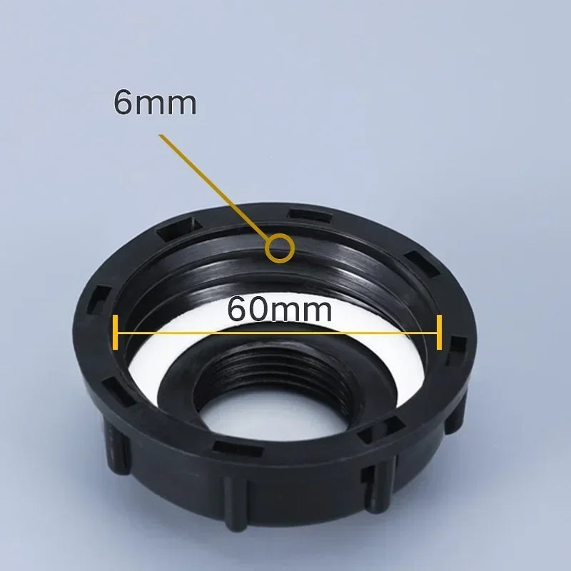 S60x6 Coarse Thread IBC Water Pipe 1/2" Tap Cap Tank Adapter Compatible with IBC Tank Garden Robinet Cuve 1000 Litres 3/4 Hose