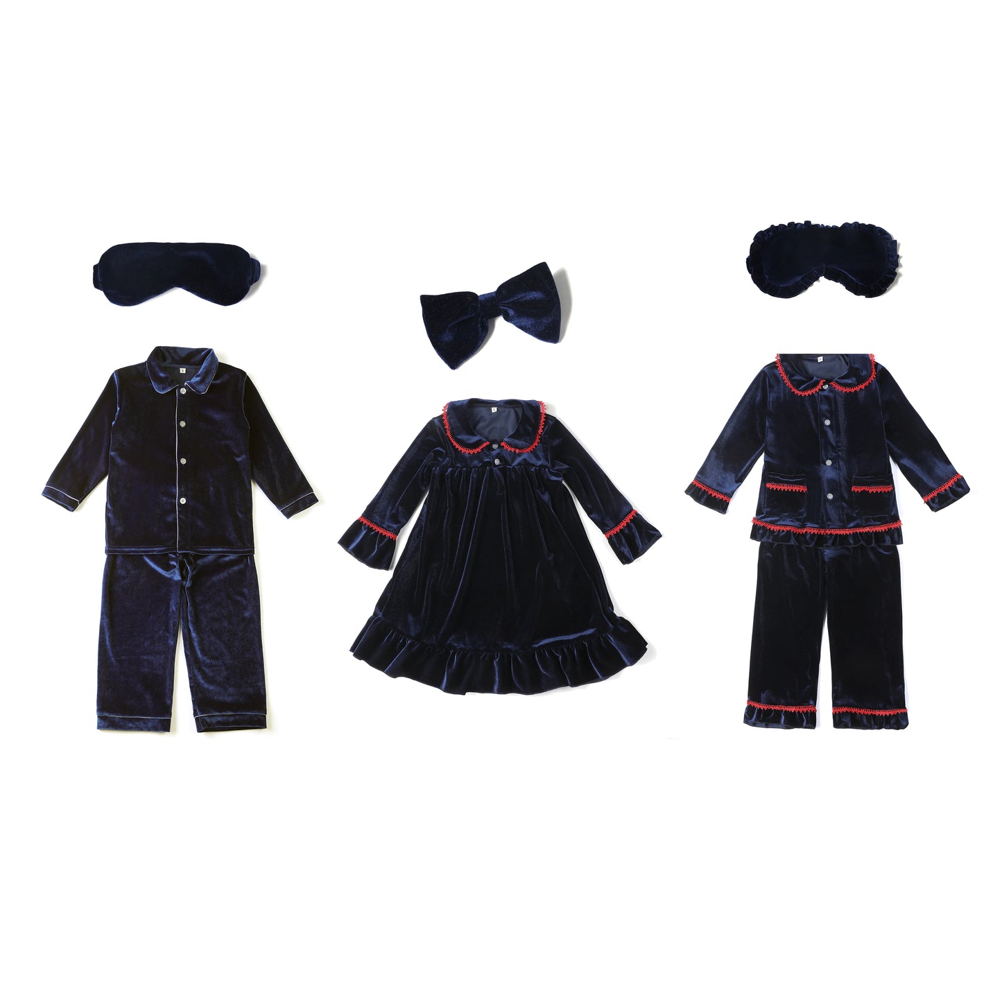 Christmas pyjamas kids girls boys children pajamas sibling matching set wholesale eye mask bow hairpin accessories