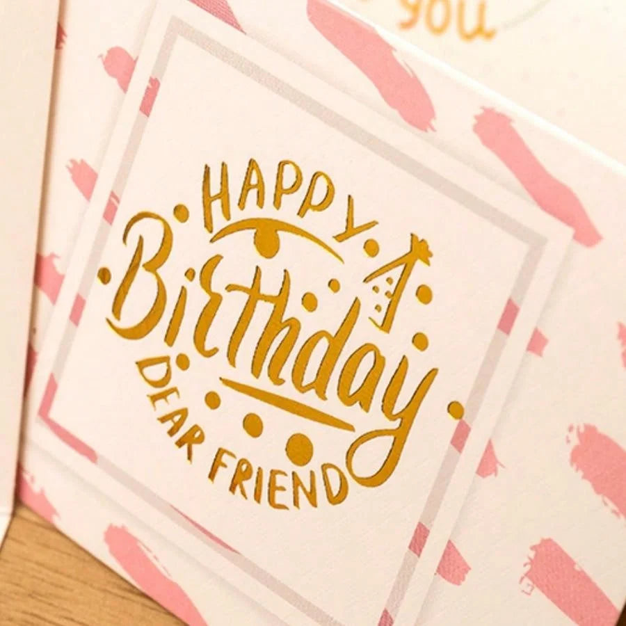 10pcs Happy Birthday Greeting Card （Style Random）Birthday Party Invitation Cards For Kids Adults Folded Gift Cards Message Card