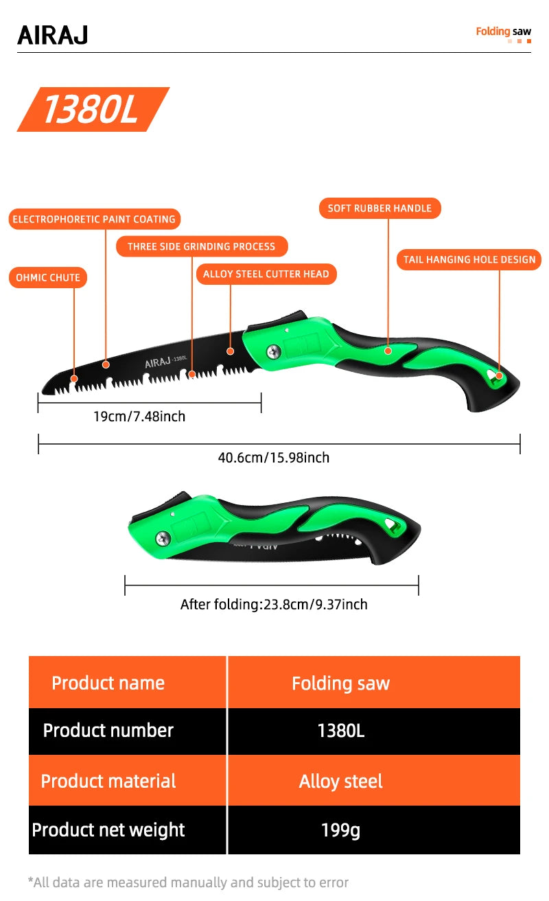 AIRAJ Multifunctional Folding Saw Woodworking Saws Cutting Wood Tool Professional Home Cut Handsaw Hacksaw Carpentry Hand Tools