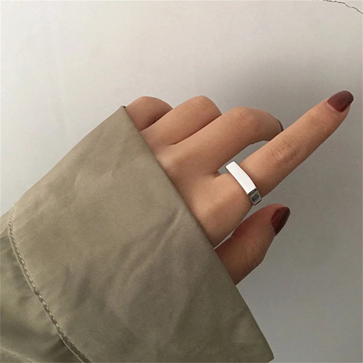 Simple Silver Color Irregular Finger Rings For Women Girls Geometric Multilayer Line Open Rings Exaggerated Bijoux Jewelry Gifts