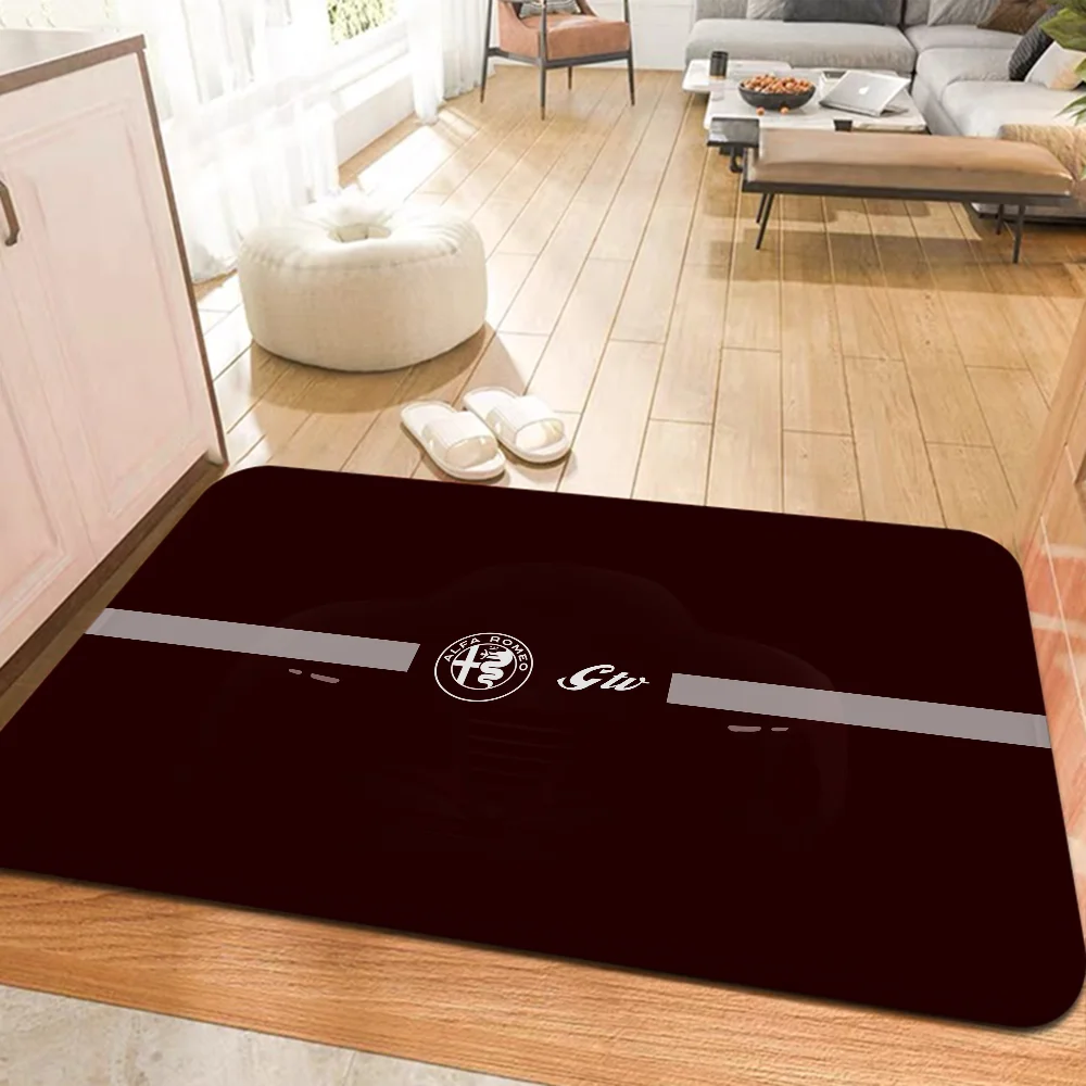 Alfa Romeo Logo Bathroom Mat Kids Room Bedroom Decoration Balcony Anti-Slip Doormat Living Room Welcome Rug