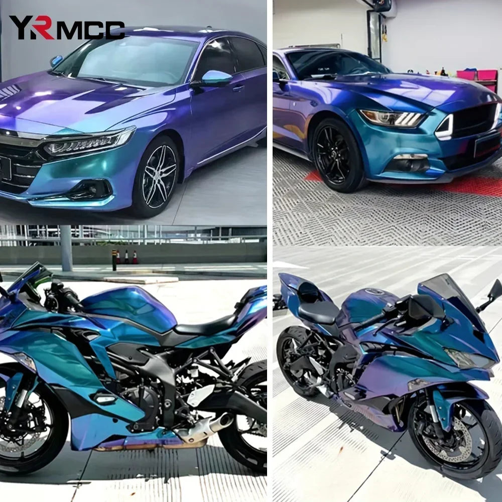 Car Stickers Glossy Matt Chameleon Vinyl Wrap Film Waterproof Sticker Automobiles Motorcycle Body Tuning Decaration Stickers