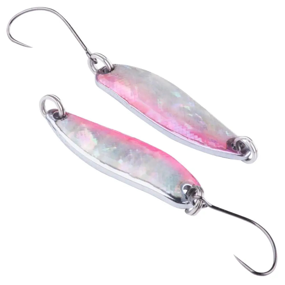 Goture 2pcs Fishing Spoons Lures 2.8g 4g Metal Trout Waving Spoon Fishing Lures Blade Bait for Bass Pike Walleye Salmon Pesca