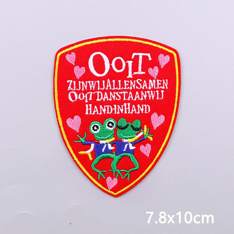 Pink Series Netherland Oeteldonk Emblem Embroidery Patches For Clothing Carnival New Style Oeteldonk Embroidery Patch On Clothes