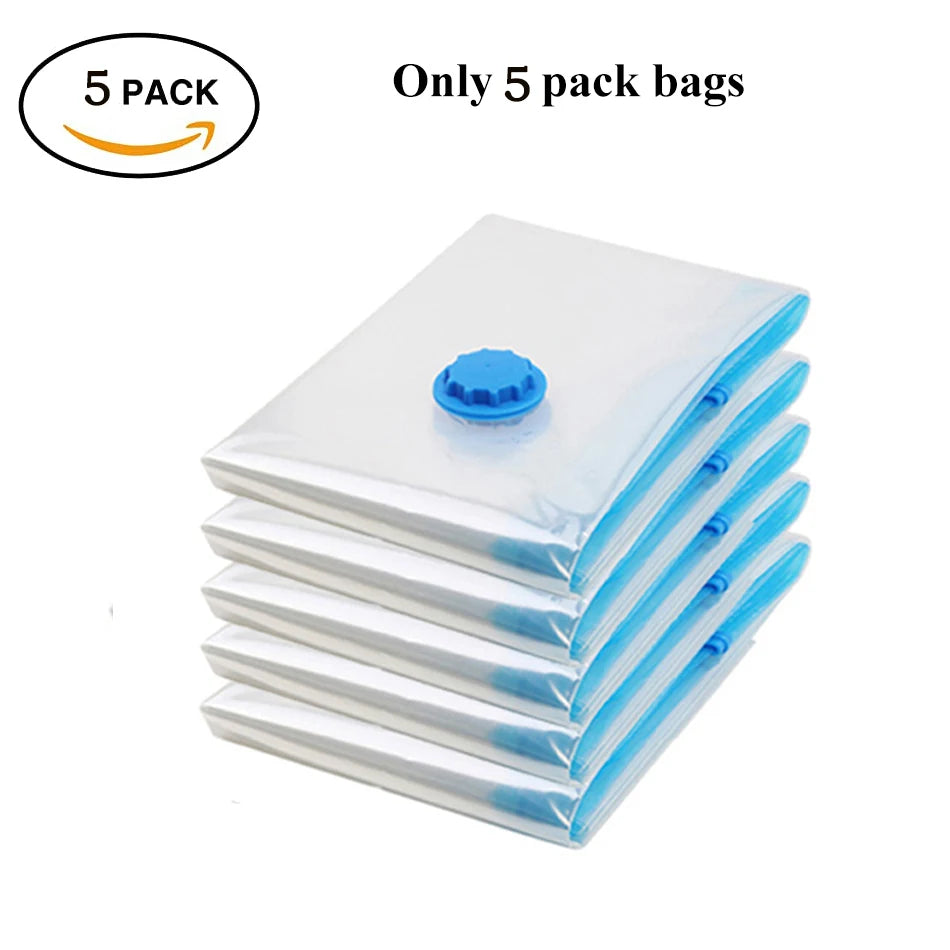 3/5PCS Vacuum Storage Bags For Clothes,Bedding,Space Saving Bags Storage Vacuum Seal Packet,Folding Compressed Organizer Bag