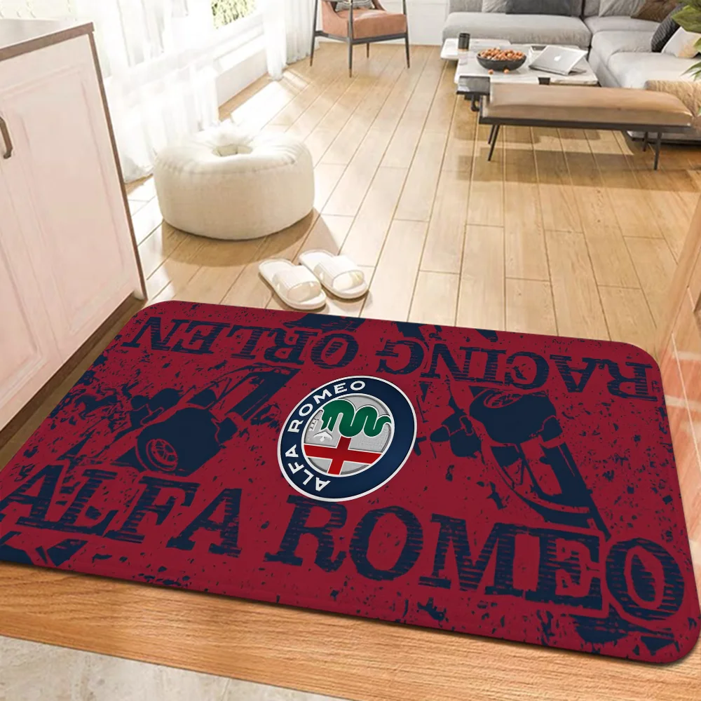 Alfa Romeo Logo Bathroom Mat Kids Room Bedroom Decoration Balcony Anti-Slip Doormat Living Room Welcome Rug