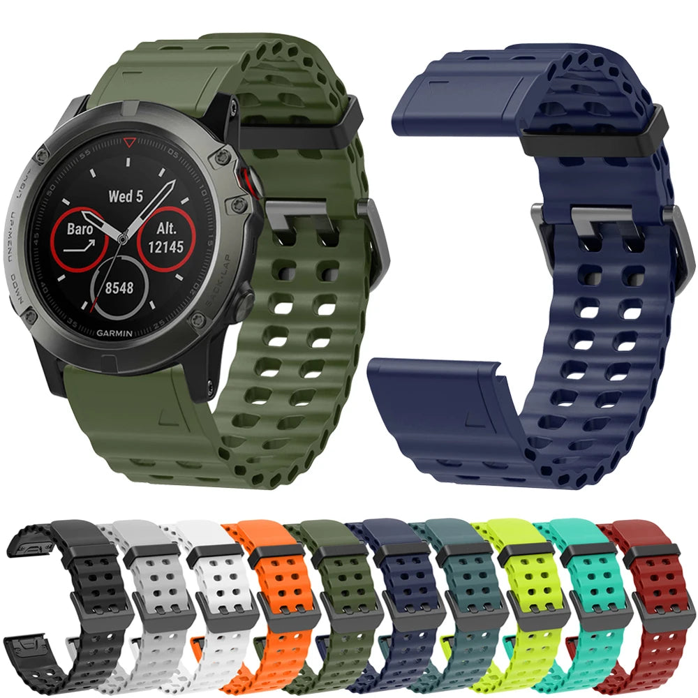 26/22mm Sport Silicone Band For Garmin Fenix 8 E 47mm 51mm 7 7X Pro 6X 6 Pro 5X 5 Plus Bracelet For Enduro 3 Quick Fit Strap