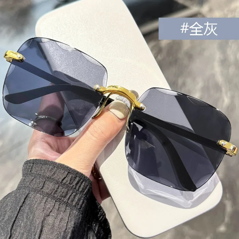 Frameless Cut Edge Sunglasses New Summer Sun Visors Women's Transparent Multi-color Lenses UV400 Women Sunglasses