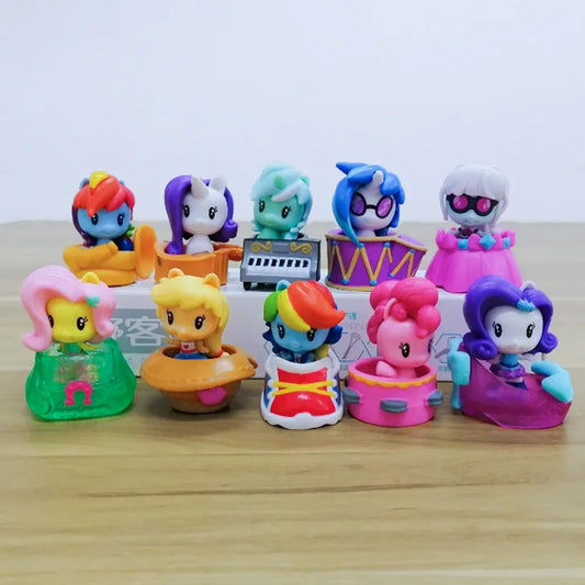 Hasbro My Little Pony Figurine Applejack Rainbow Dash Rarity Fluttershy Twilight Sparkle Model Toy Figure Collect Ornaments