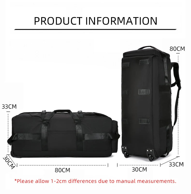 Foldable Traveling Wheeled Bags Unisex Universal Travel Bag with Wheel Large Capacity Luggage Storage Handbag Waterproof XM135