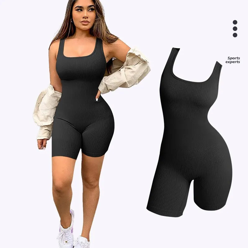 Seamless One-Piece Short Yoga Clothes Sportswear Women's Gym Push Up Workout Clothes Fitness Sports Bodysuit Yoga Suit