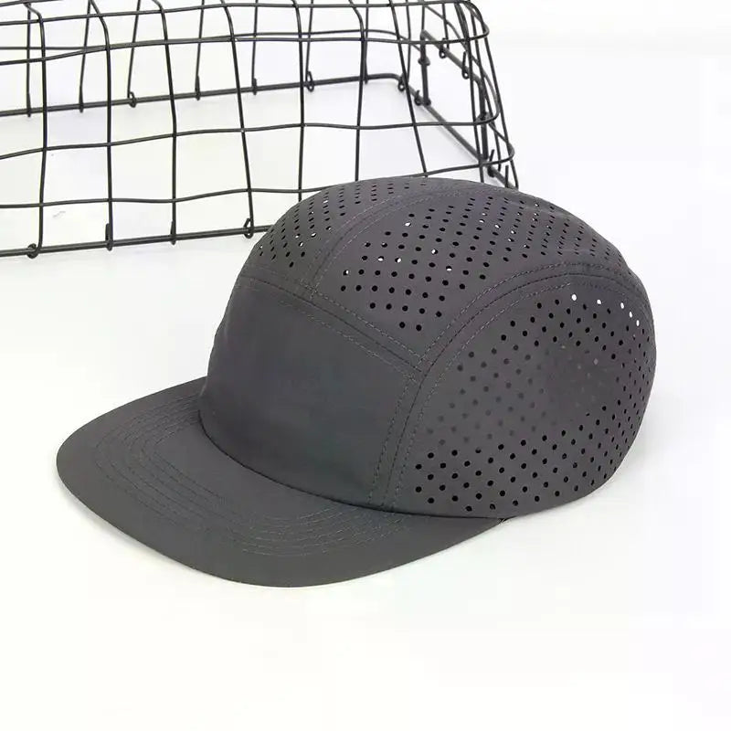 Perforated 5-Panel Cap for Men Lightweight Breathable Quick-drying Baseball Caps Running Camping Hiking Training Outdoor Hat