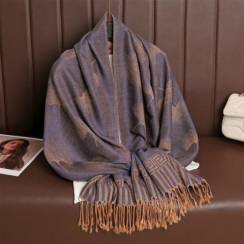 2024 Luxury Thick Cashmere Scarf Women Print New Wraps Pashmina Travel Poncho Warm Blanket Winter Bufanda Shawl Female Stoles