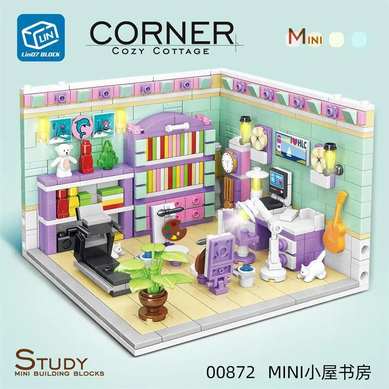 Girls Assembling Game Building Blocks Princess Shop Garden Study Room Play Space Model Gifts Toy Garden Compatible with Lego