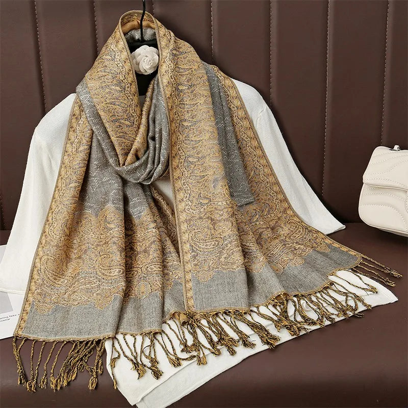 2024 Luxury Thick Cashmere Scarf Women Print New Wraps Pashmina Travel Poncho Warm Blanket Winter Bufanda Shawl Female Stoles