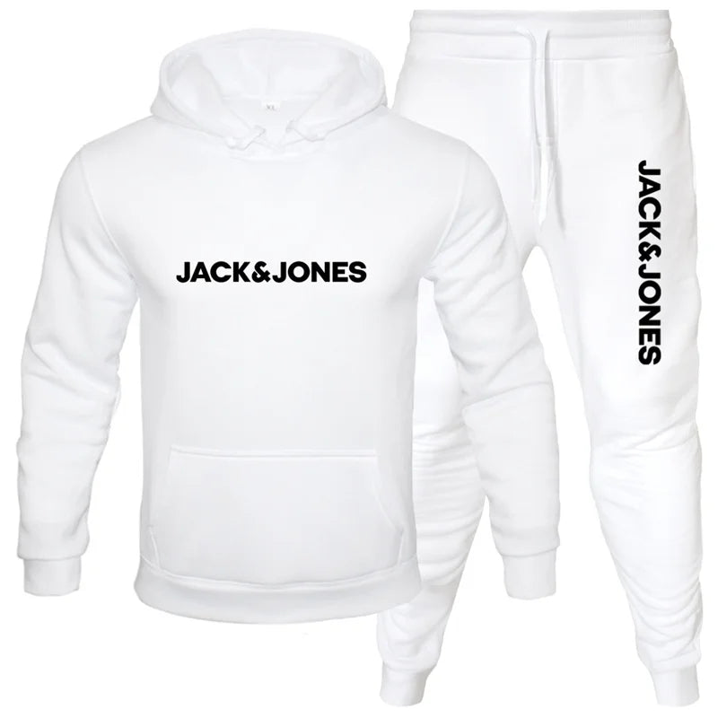 Jack and Jones men's hoodie sportswear fashion wool hoodie two-piece set hoodie long sleeved jogging pants set top