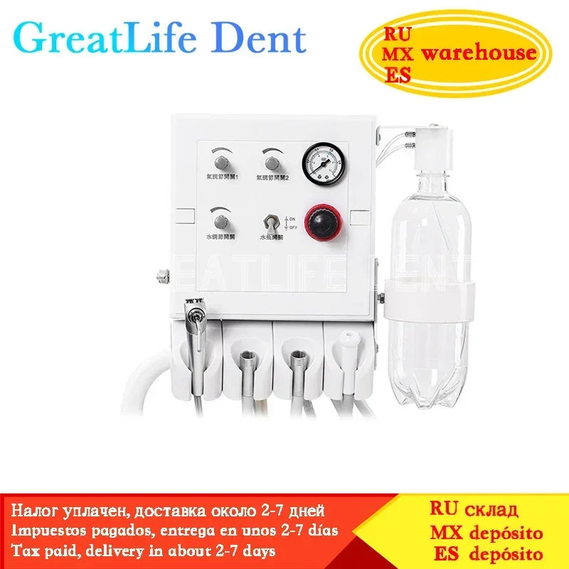 GreatLife Dent Cheap Dental Unit Dental Chair Complete Set Dental Folding Chair Sale with Led Lamp and Portable Turbine Unit