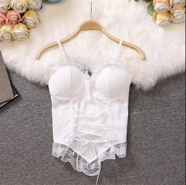 Short Fishbone Top Sexy Slim Fit Suspender Top Winter Lace Bottoming Shirt Underwar Women Debardeurs Femme Soutien Gorge