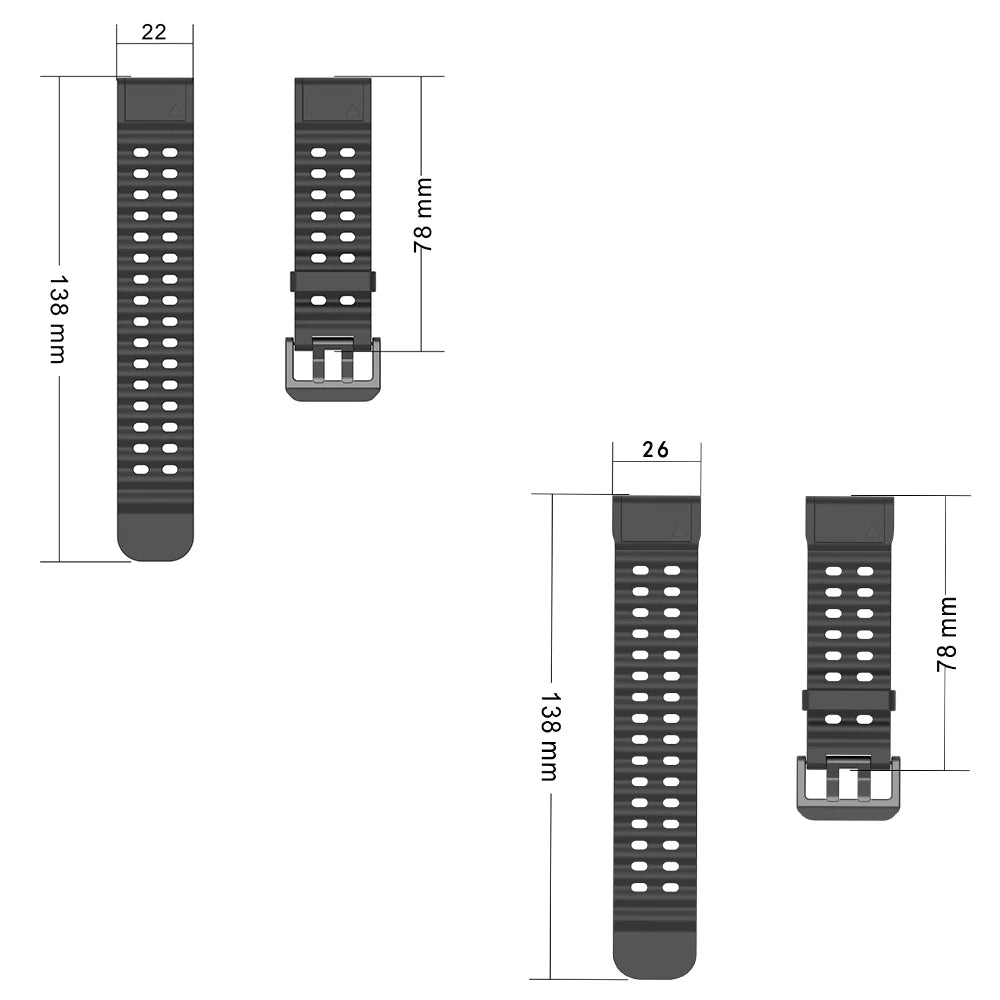 26/22mm Sport Silicone Band For Garmin Fenix 8 E 47mm 51mm 7 7X Pro 6X 6 Pro 5X 5 Plus Bracelet For Enduro 3 Quick Fit Strap