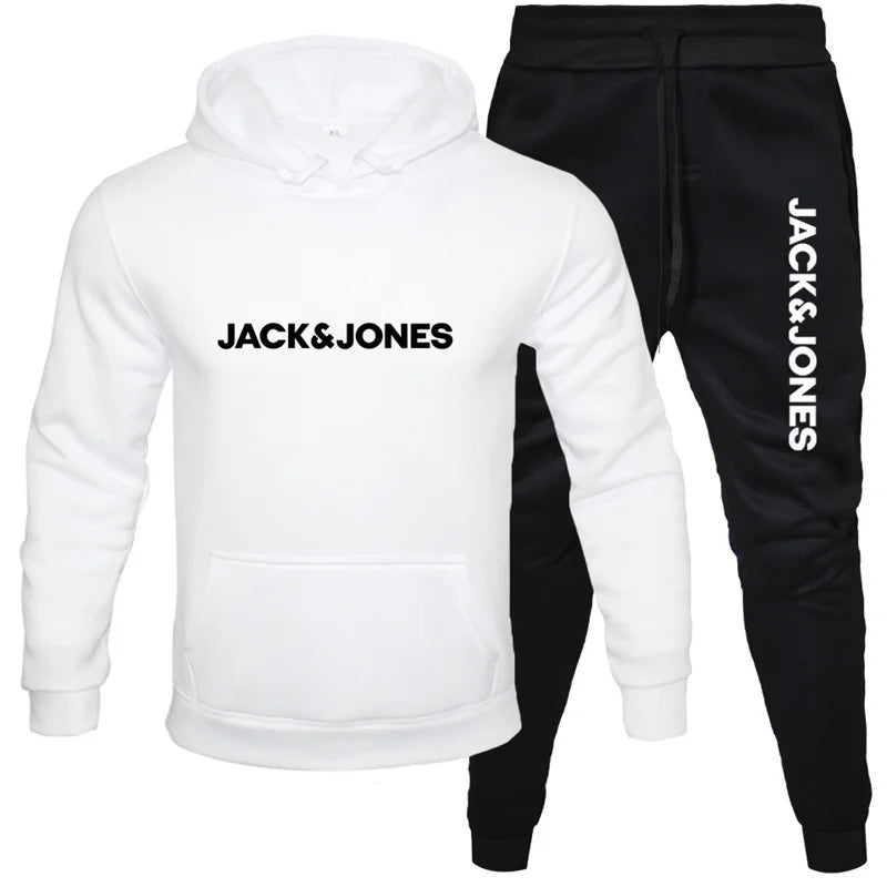 Jack and Jones men's hoodie sportswear fashion wool hoodie two-piece set hoodie long sleeved jogging pants set top