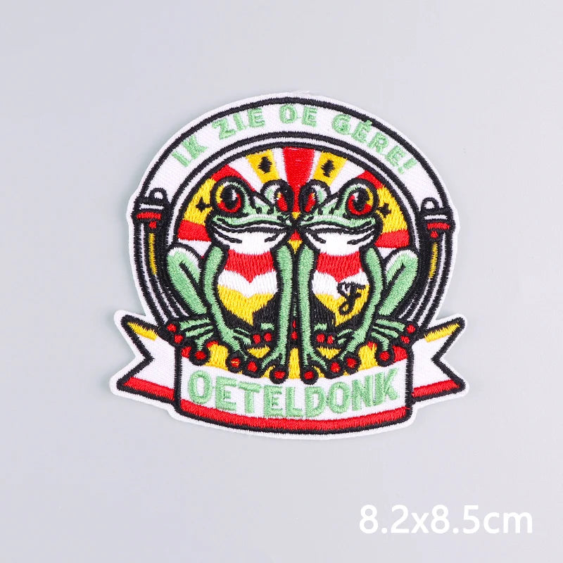 Pink Series Netherland Oeteldonk Emblem Embroidery Patches For Clothing Carnival New Style Oeteldonk Embroidery Patch On Clothes